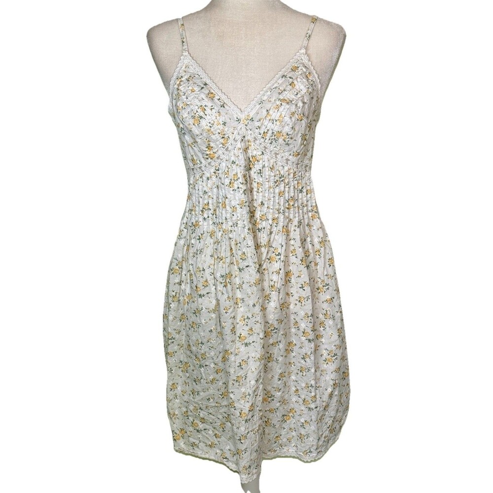 Women’s Romantic Floral Babydoll Sundress Prairie Fairy Coquette Feminine Sz Med